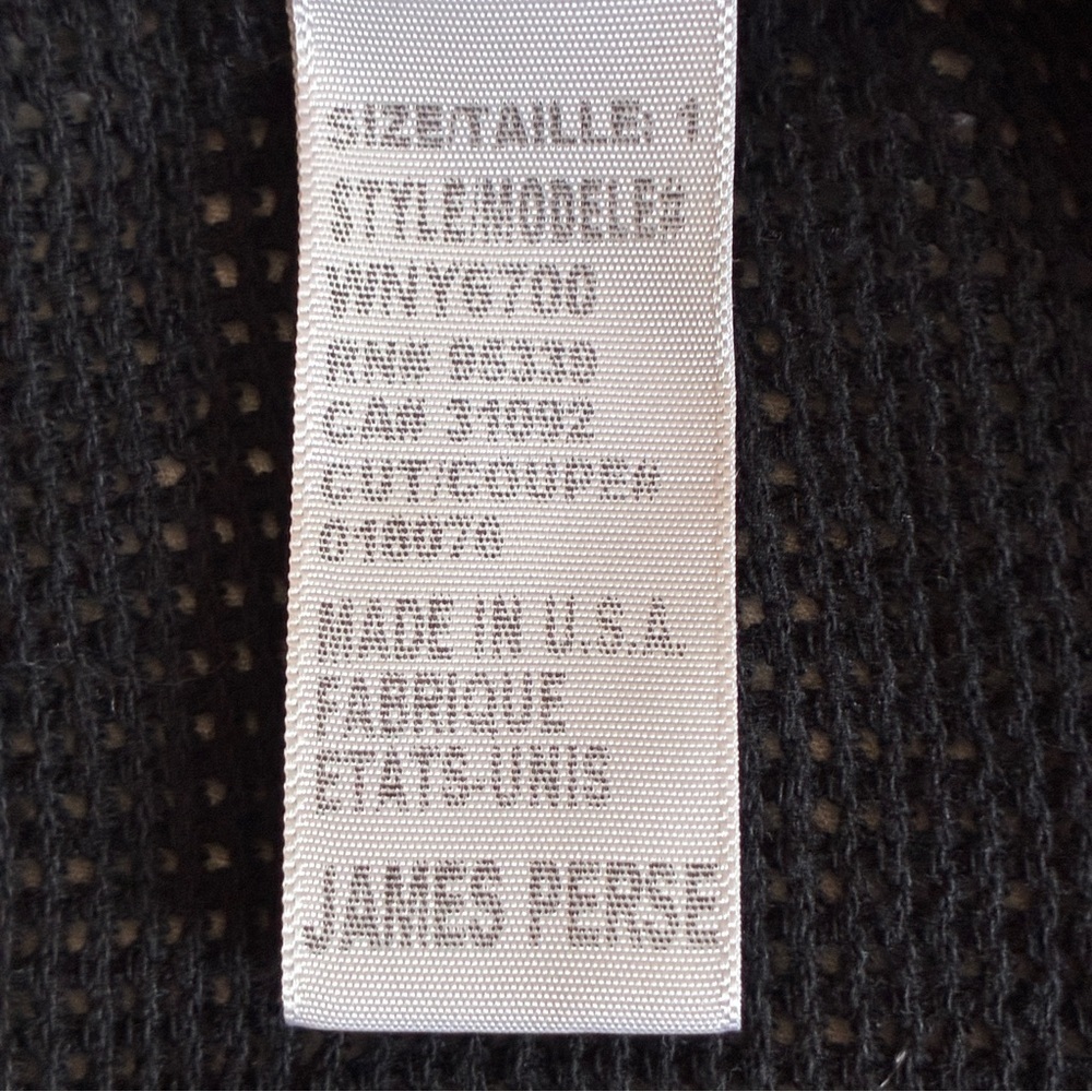 James Perse Cotton Sheer Black Knit Dress Small - Picture 10 of 11